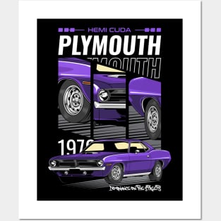 1970 Hemi Cuda Classic Car Posters and Art